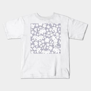 Lily Flower Pattern in Ash Kids T-Shirt